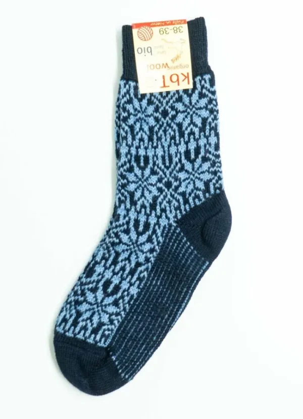 Hirsch Natur Wool Socks Marine/Lt Blue