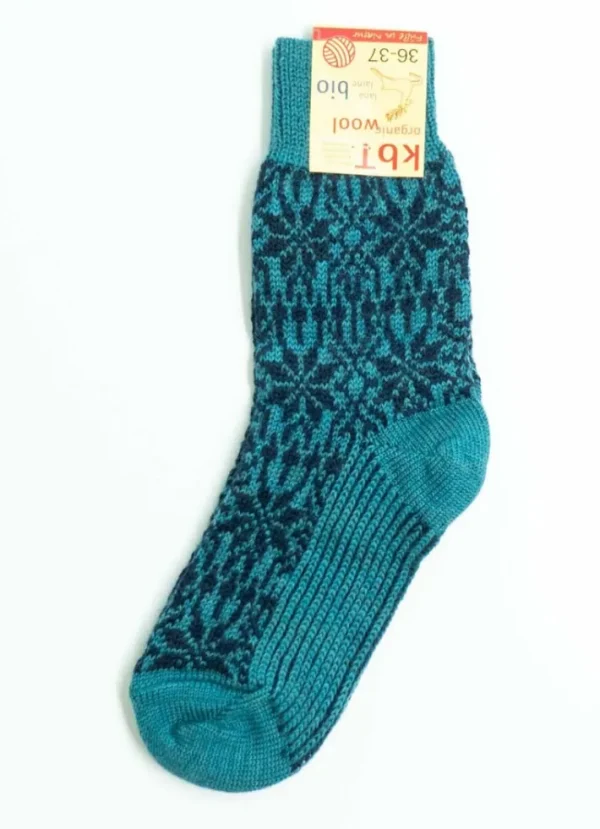 Hirsch Natur Wool Socks Turquoise/Marine
