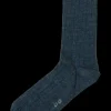JOHA Wool Socks Thin Rib Denim