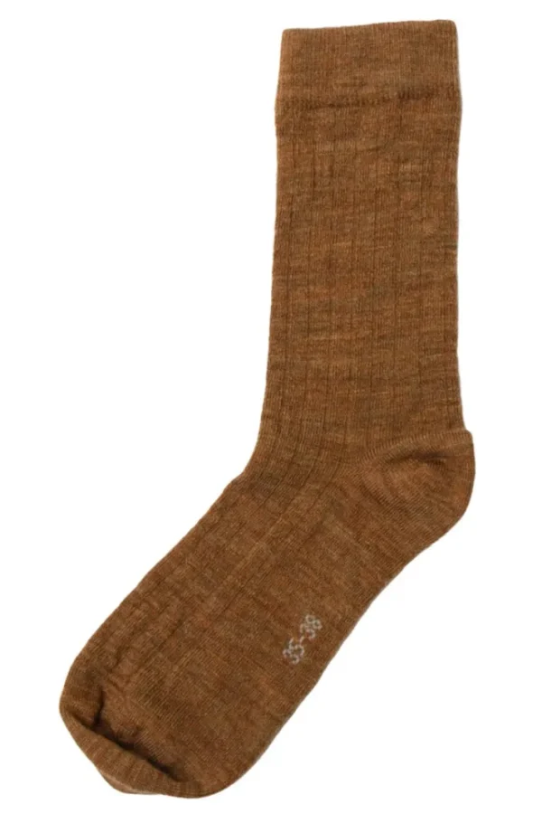 JOHA Wool Socks Thin Rib Kobber