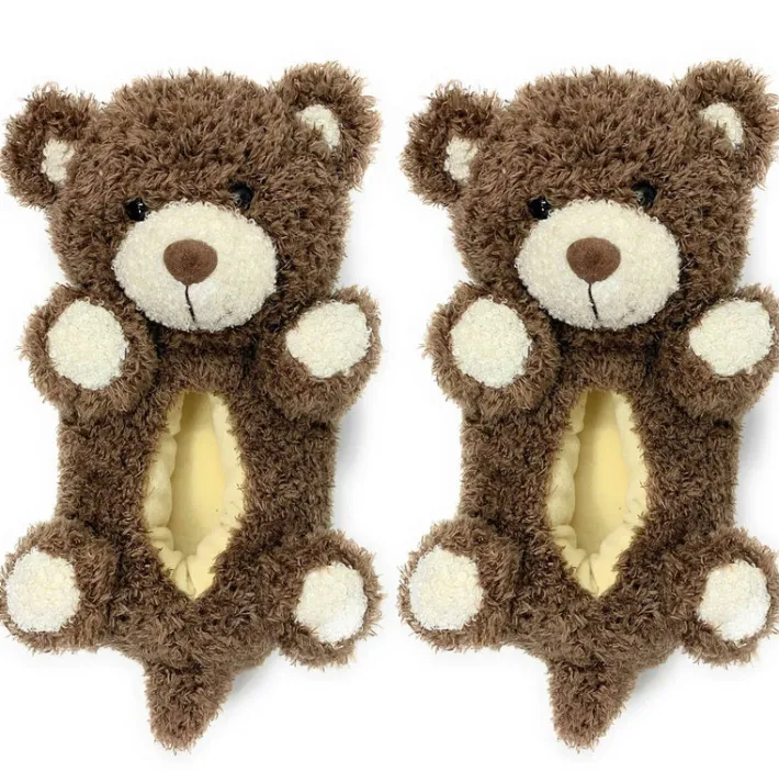 kids_cute_fluffy_cozy_non_0.webp Kid's Cute Fluffy Cozy Non-Slip Slippers Mocha the Bear