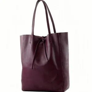 Leather Shoulder Bag Dark Bordeaux