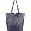 Leather shoulder bag Dark blue