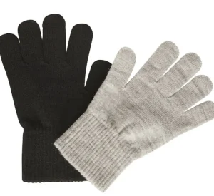 Melton 2-Pak Fingervanter Black/Grey