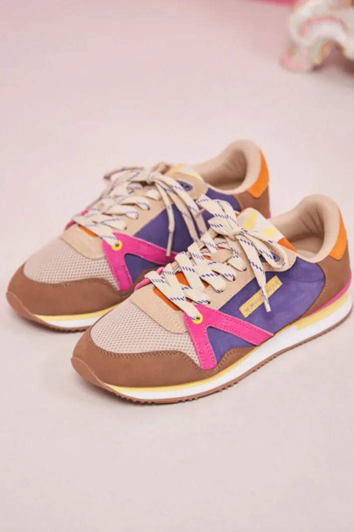 mmoustache_andr_running_s_0-2.webp M.MOUSTACHE André Running Sneakers Suede Et Mesh Taupe Ecru