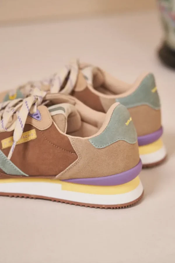 M.MOUSTACHE André Running Sneakers Suede Brun Sable Sauge