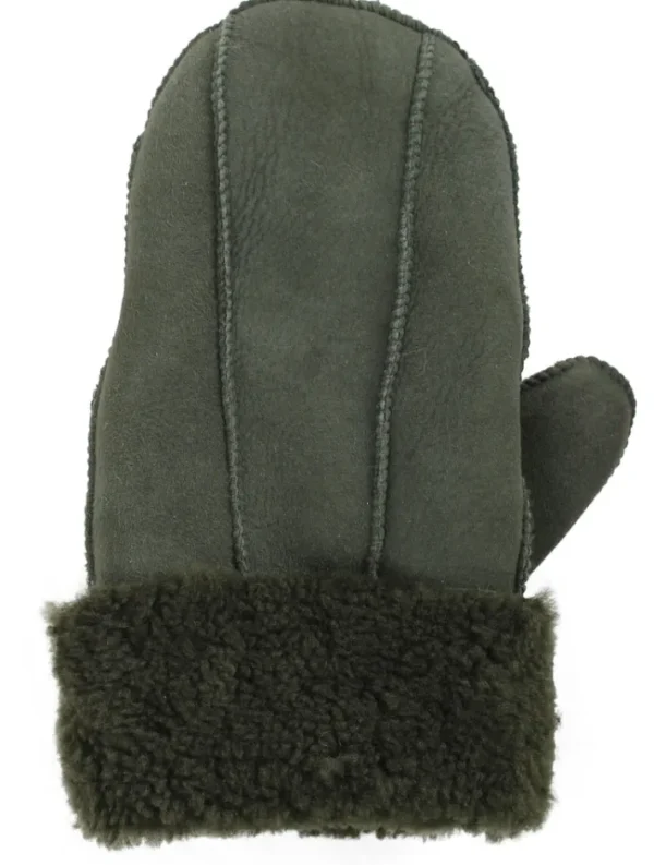 No Waste Sheepskin Gloves Green