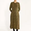 ORGANIC - Danemusical Viscose Slub Dress Olive FLOWERY