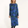 ORGANIC - Danesigrid Viscose Slub Dress Deep Blue MAXIBERRY