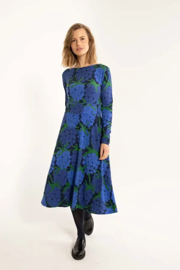 ORGANIC - Danesigrid Viscose Slub Dress Deep Blue MAXIBERRY