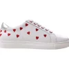 PiedPied Leather Love Sneakers White ( Red Hearts )