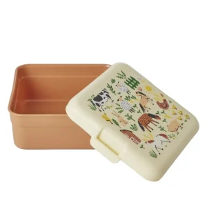 Rice Lille Madkasse Brown Farm Print