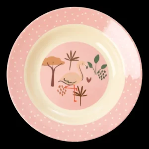 Rice Melamine Børneskål Pink JUNGLE ANIMALS