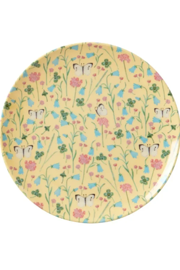 Rice Melamine Dessert Tallerken Mild Yellow SWEET BUTTERFLY