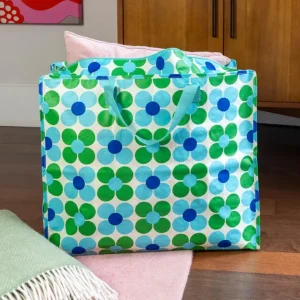 RL Storage Bag Jumbo Blue and Green Daisy