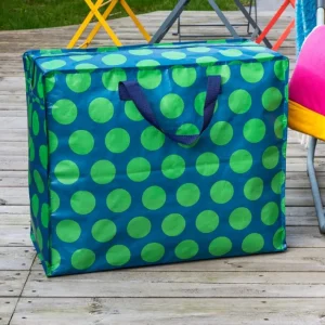 RL Storage Bag Jumbo Green on Blue Spotlight