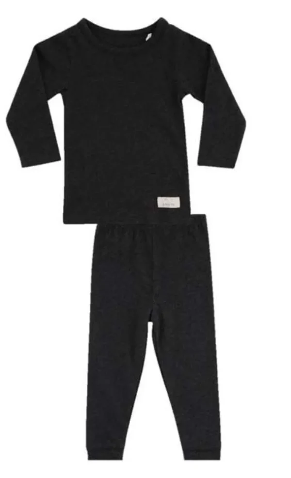 SNORK LS Lounge Pyjamas Black Melange Unisex