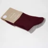 SNORK Organic Rib Socks 2-Pack Burgundy/Earth