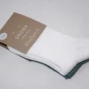 SNORK Organic Rib Socks 2-Pack Green/Off-White