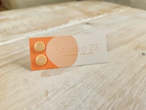 Studio 23 Circle Stud Earring Pair Orange