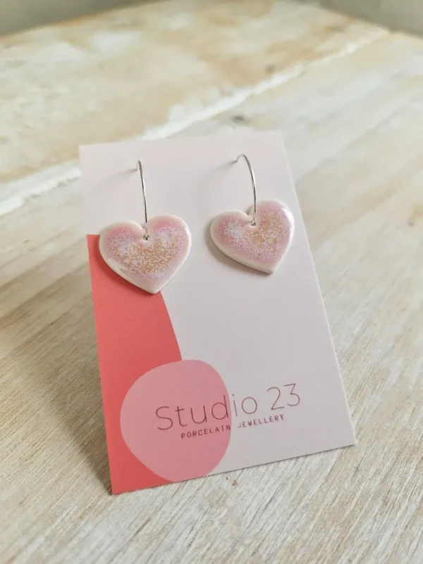 Studio 23 Heart Drop Earring Pair Blush Pink