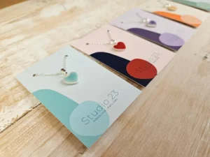 Studio 23 Heart Pendant Burgundy/Navy