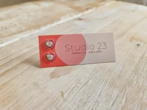 Studio 23 Heart Stud Earring Pair Raspberry