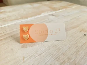 Studio 23 Heart Stud Earring Pair Lemon