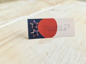 Studio 23 Star Stud Earring Pair Burgundy/Navy