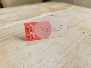 Studio 23 Star Stud Earring Pair Burgundy/Navy