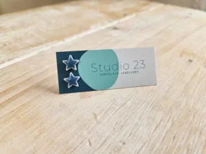 Studio 23 Star Stud Earring Pair Burgundy/Navy