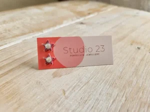 Studio 23 Star Stud Earring Pair Burgundy/Navy