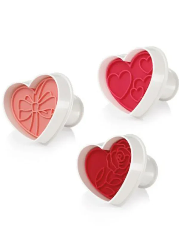 Tescoma Cookie Cutter with Stamp 3 PCS Hearts