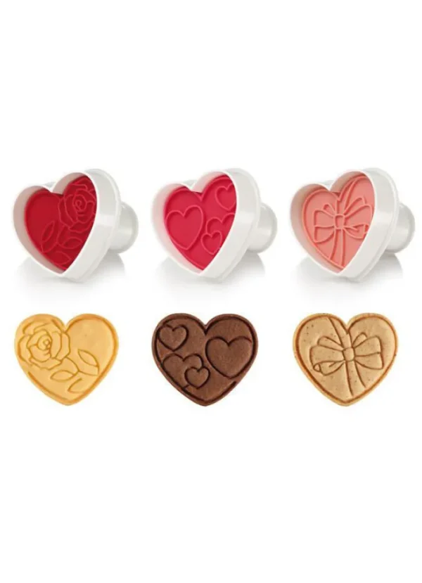 Tescoma Cookie Cutter with Stamp 3 PCS Hearts