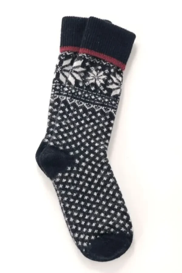 WOOLWEAR Uldsokker - Lambswool Navy/bordeaux nr.47