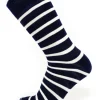 WOOLWEAR Uldsokker Dressed Navy/White stripes nr.26